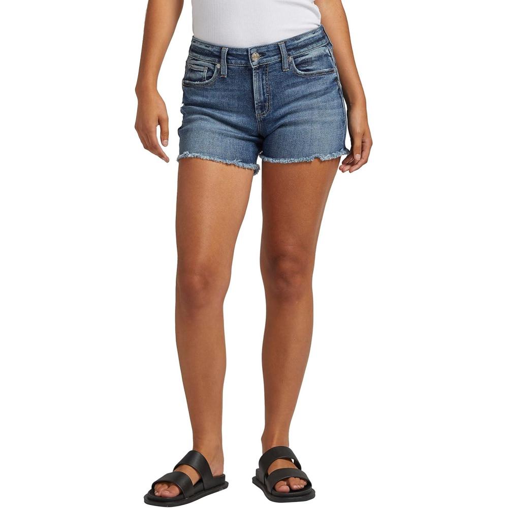 image:imageSilver Jeans Co Womens Suki Mid Rise Curvy Fit ShortMed Wash Eae393