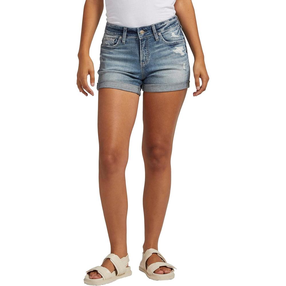 image:imageSilver Jeans Co Womens Suki Mid Rise Curvy Fit ShortMed Wash Ekc249