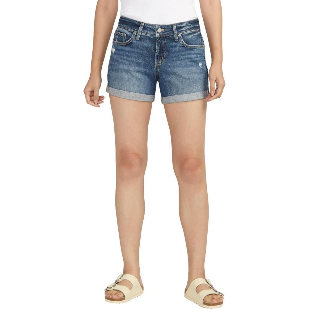image:imageSilver Jeans Co Womens Suki Mid Rise Curvy Fit ShortMed Wash Ekc381