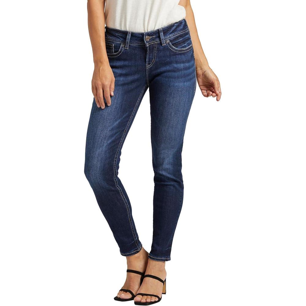 image:imageSilver Jeans Co Womens Suki Mid Rise Curvy Fit Skinny JeansDark Rinse Shade