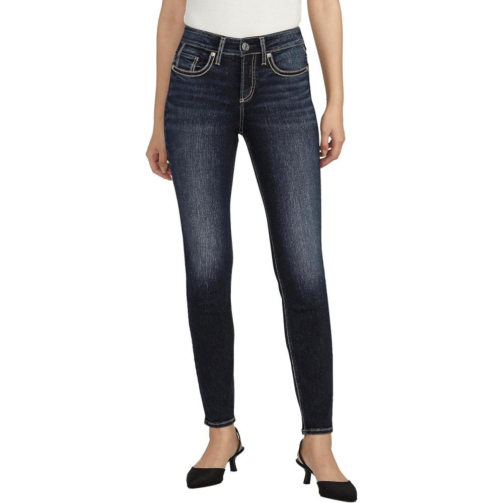 image:imageSilver Jeans Co Womens Suki Mid Rise Curvy Fit Skinny JeansDark Wash Edb497