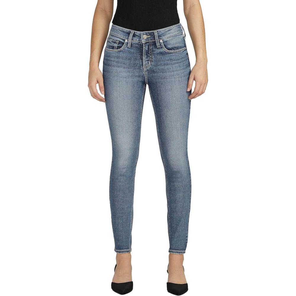image:imageSilver Jeans Co Womens Suki Mid Rise Curvy Fit Skinny JeansMed Wash Eae238