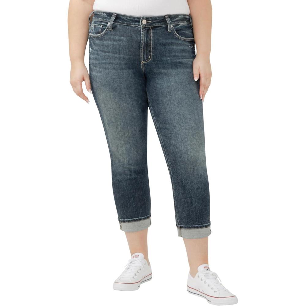 image:imageSilver Jeans Co Womens Suki Mid Rise Curvy Fit Straight Leg JeansChord