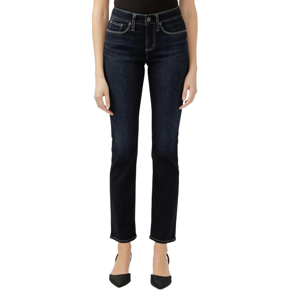 image:imageSilver Jeans Co Womens Suki Mid Rise Curvy Fit Straight Leg JeansDark Wash