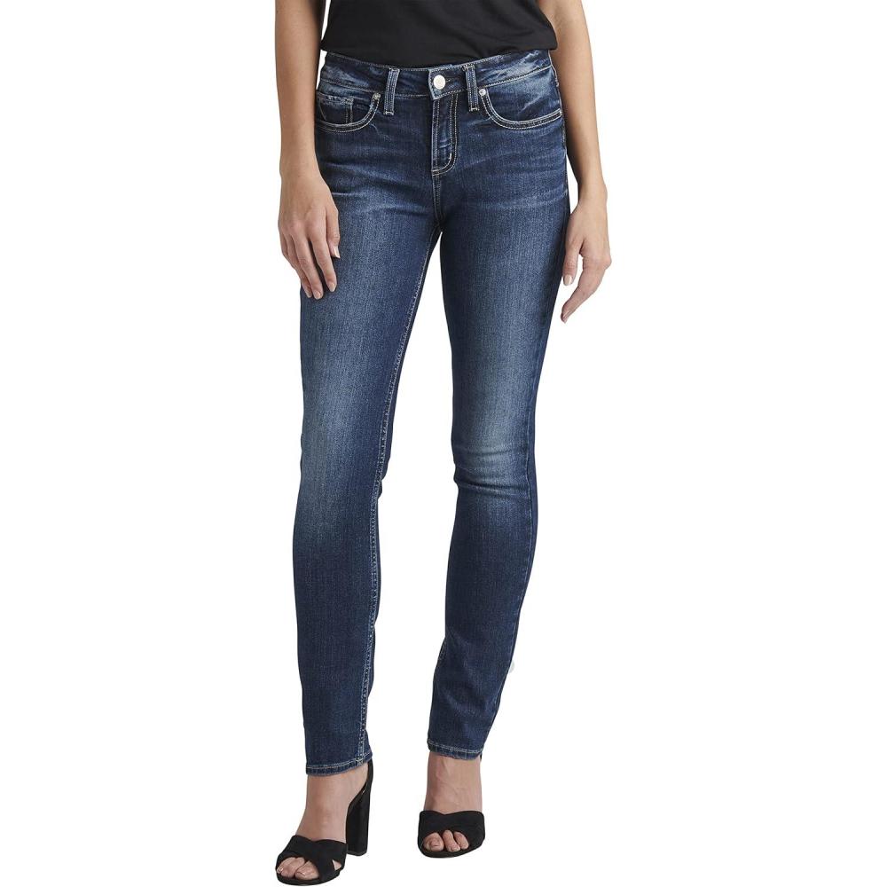 image:imageSilver Jeans Co Womens Suki Mid Rise Curvy Fit Straight Leg JeansMed Wash Ekc343