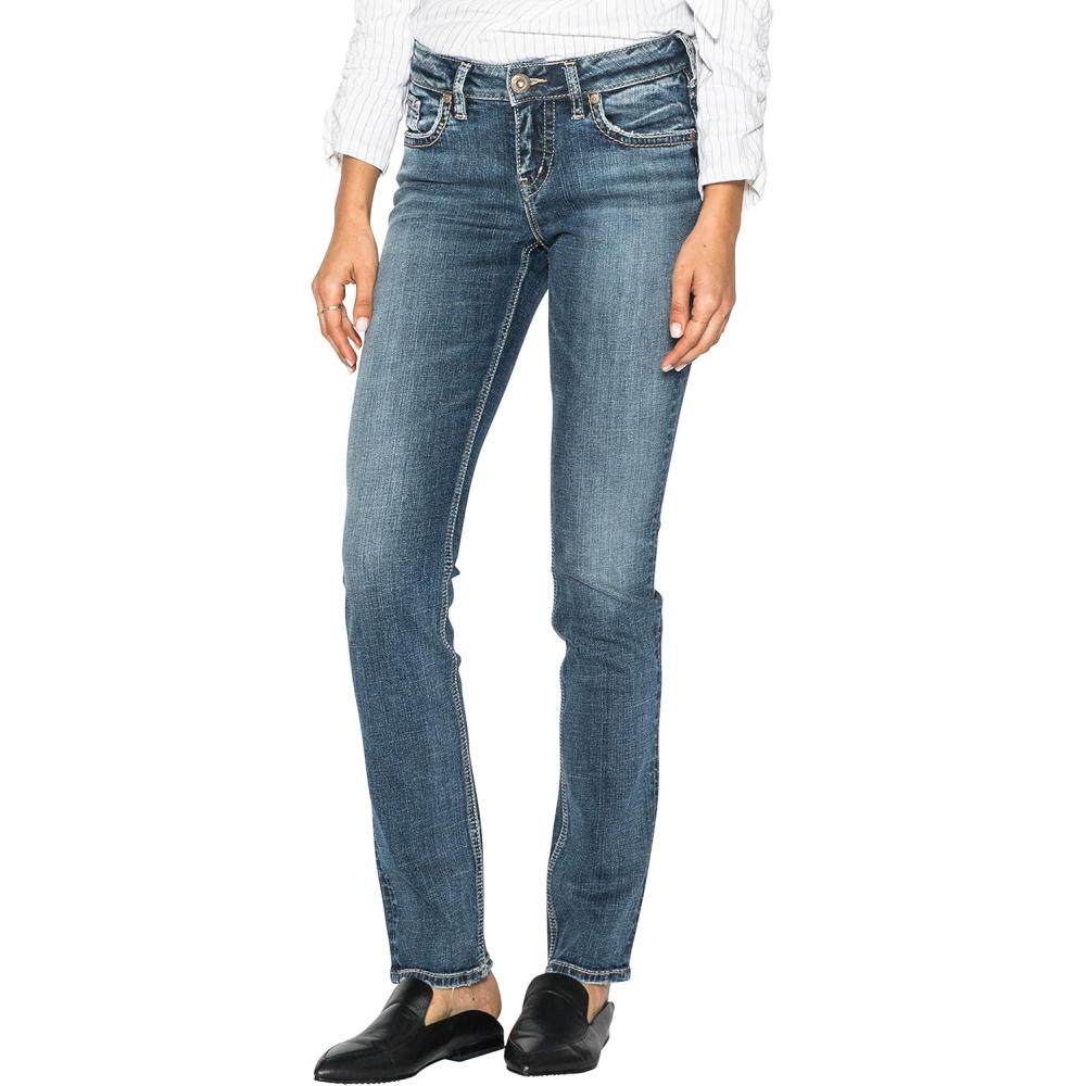 image:imageSilver Jeans Co Womens Suki Mid Rise Curvy Fit Straight Leg JeansMedium Sandblast