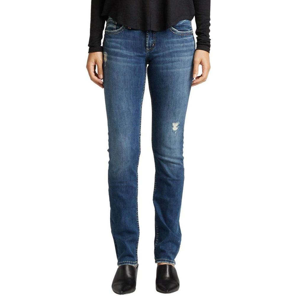 image:imageSilver Jeans Co Womens Suki Mid Rise Curvy Fit Straight Leg JeansWashed Indigo