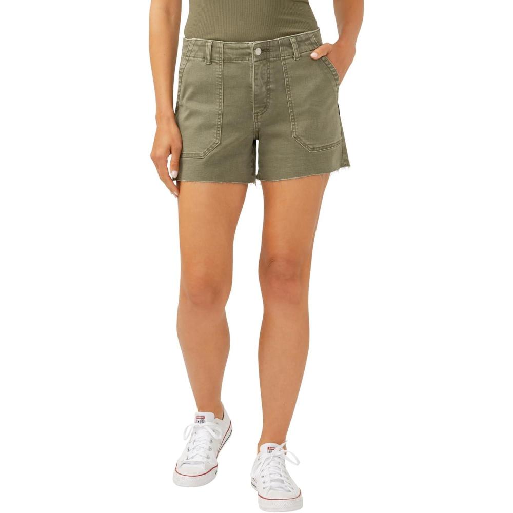 image:imageSilver Jeans Co Womens Suki Mid Rise Curvy Fit Utility ShortsFatigue Green