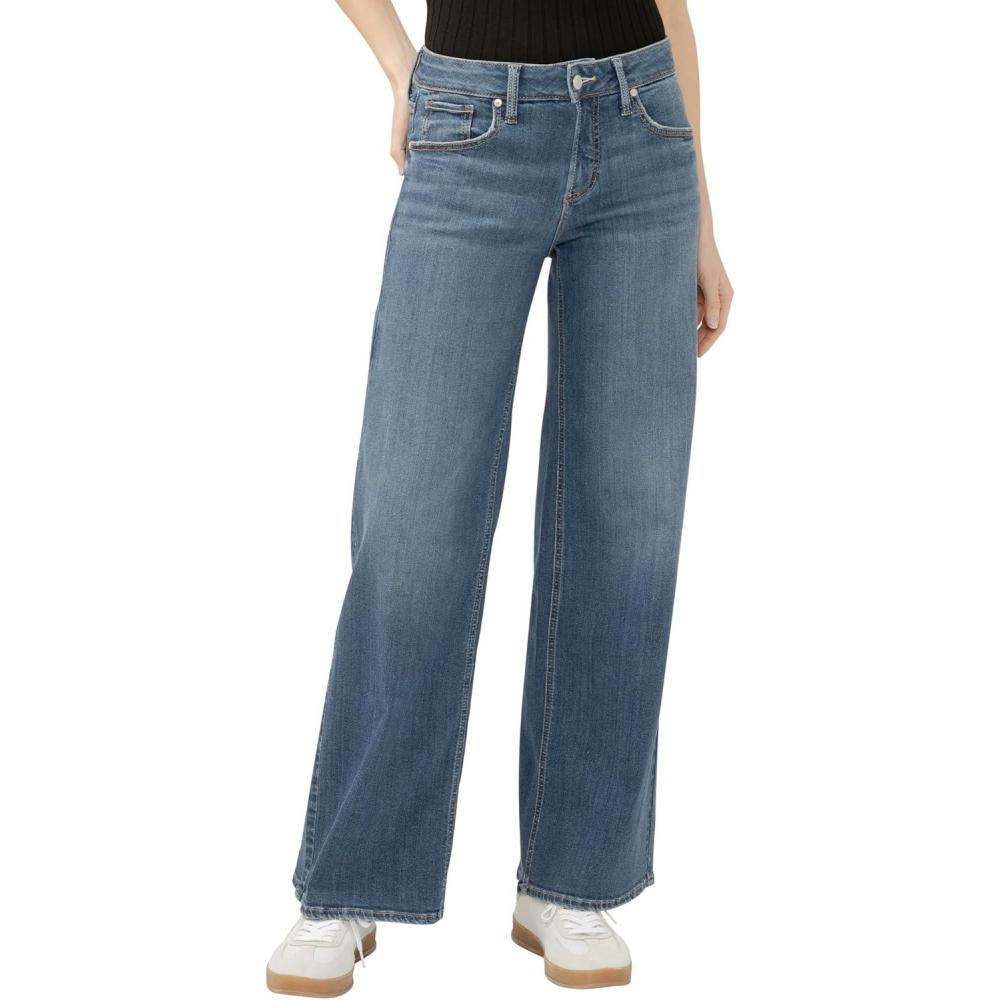 image:imageSilver Jeans Co Womens Suki Mid Rise Curvy Fit Wide Leg JeansPaloma