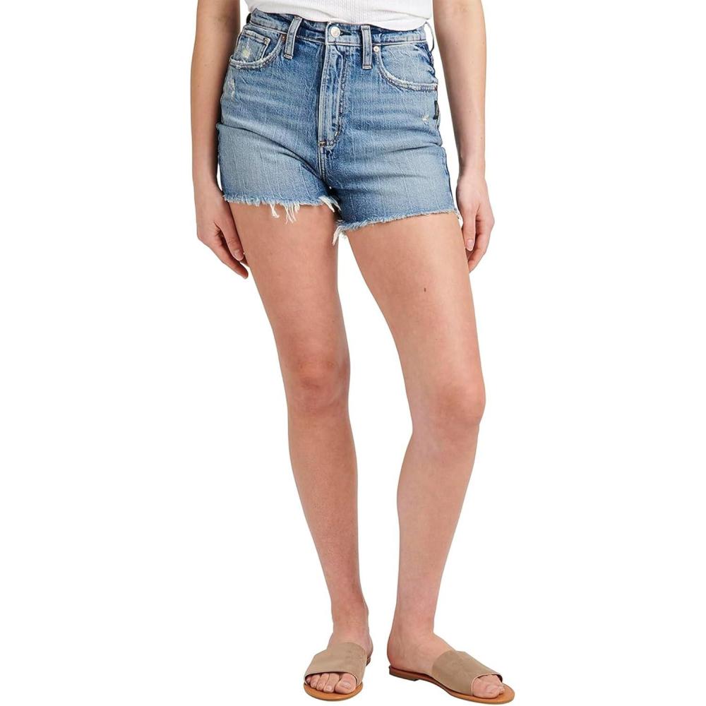 image:imageSilver Jeans Co Womens Womens Highly Desirable High Rise ShortMed Wash Rcs262