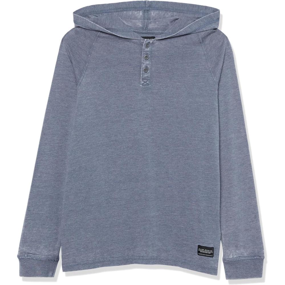 image:imageSilver Jeans Co boys Boys Acid Wash Henley HoodieNavy