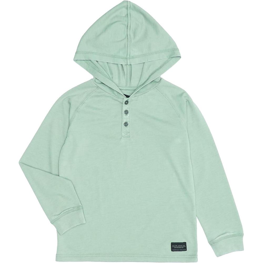 image:imageSilver Jeans Co boys Boys Acid Wash Henley HoodieSage