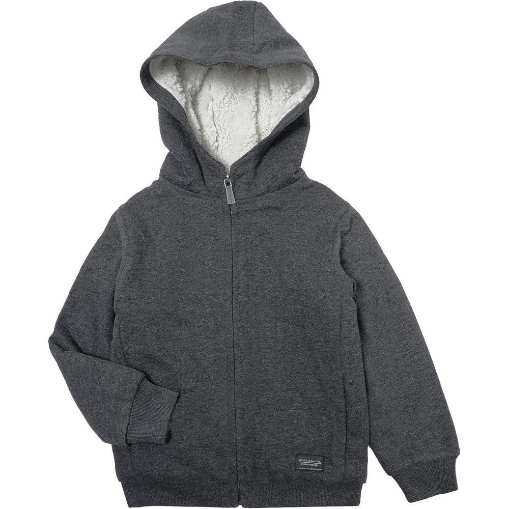 image:imageSilver Jeans Co boys Boys Zip Up Hoodie Plush LiningHeather Charcoal