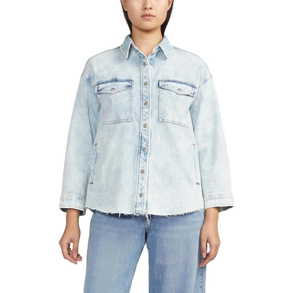 image:imageSilver Jeans Co womens Denim ShacketMed Wash Soc228