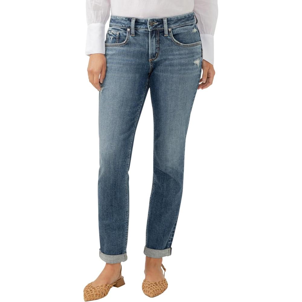 image:imageSilver JeansWomens Sam Relaxed Boyfriend Fit JeanDark Indigo Wash