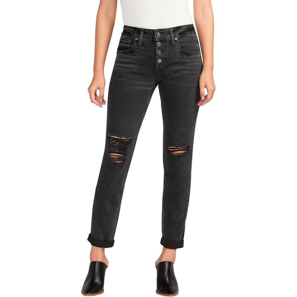 image:imageSilver JeansWomens Sam Relaxed Boyfriend Fit JeanDark Wash Abs538