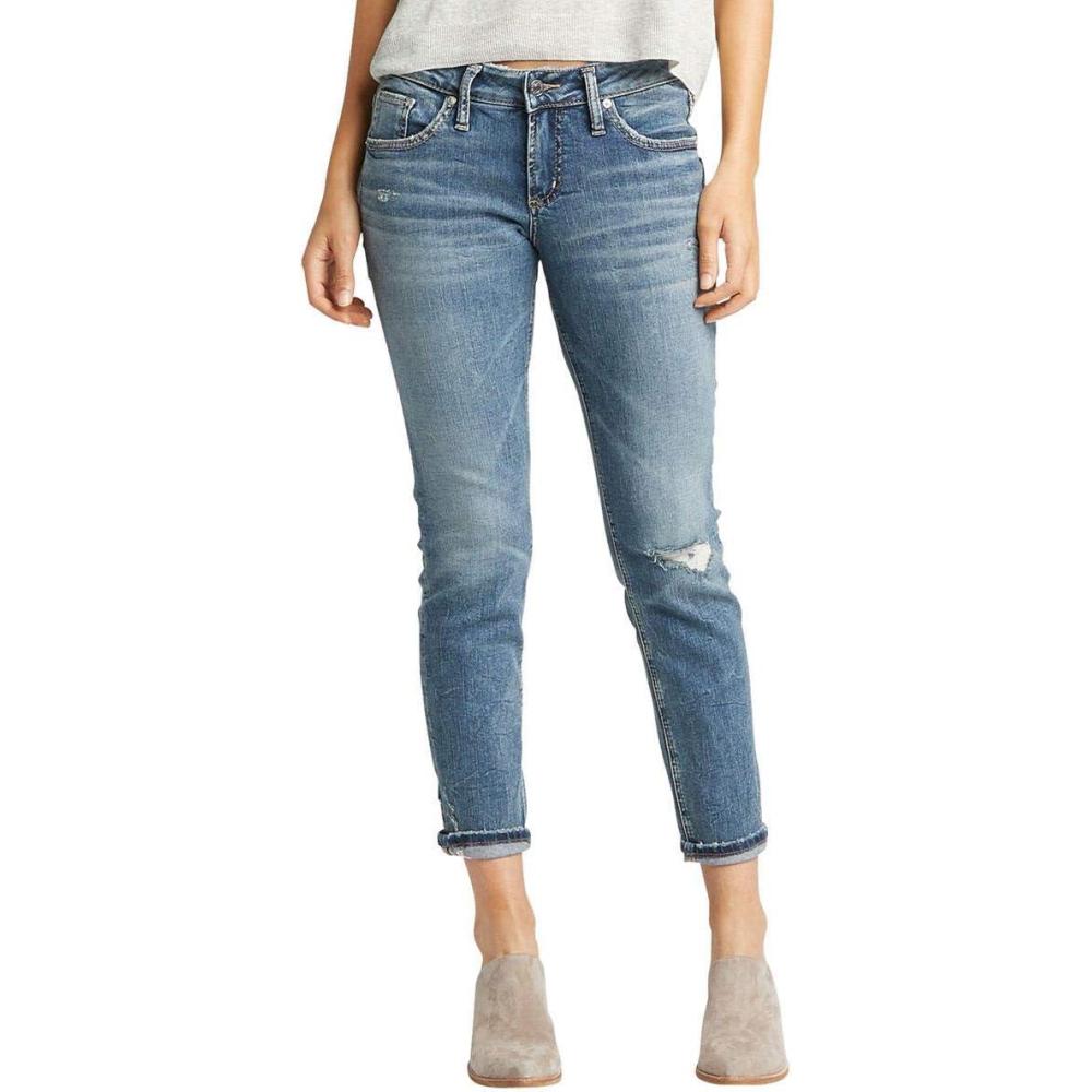image:imageSilver JeansWomens Sam Relaxed Boyfriend Fit JeanDistressed Indigo
