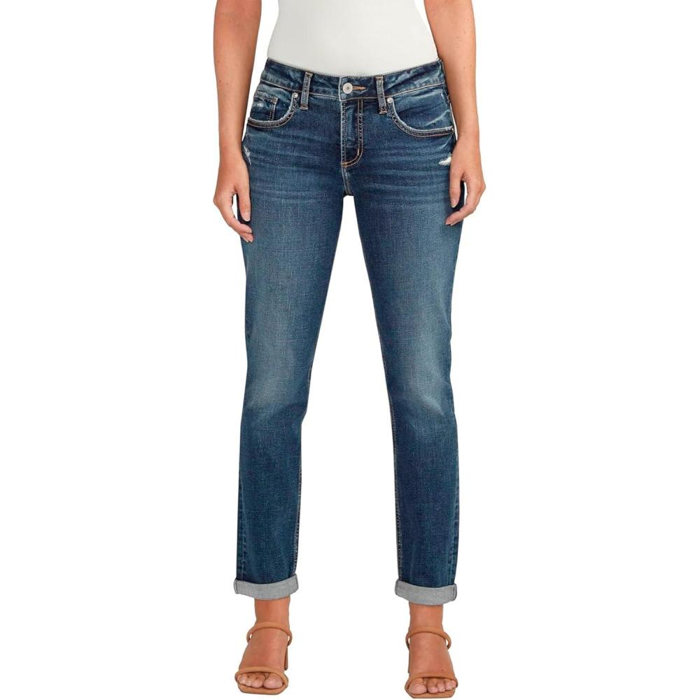 image:imageSilver JeansWomens Sam Relaxed Boyfriend Fit JeanMed Wash Cvs310