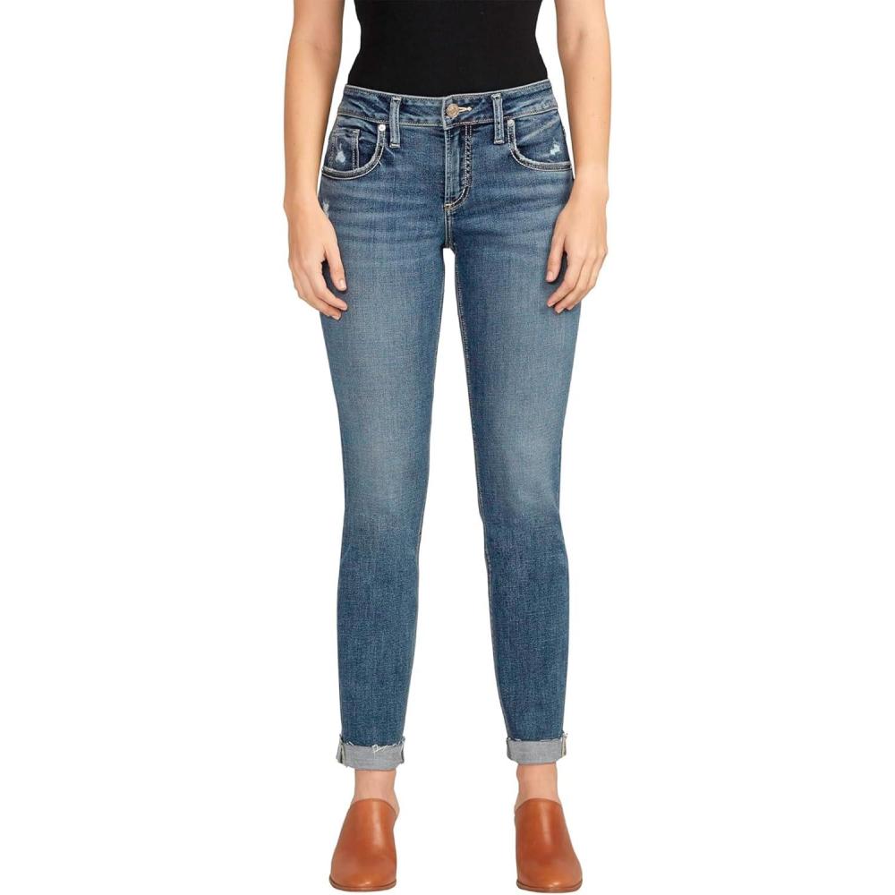 image:imageSilver JeansWomens Sam Relaxed Boyfriend Fit JeanMed Wash Ecf378