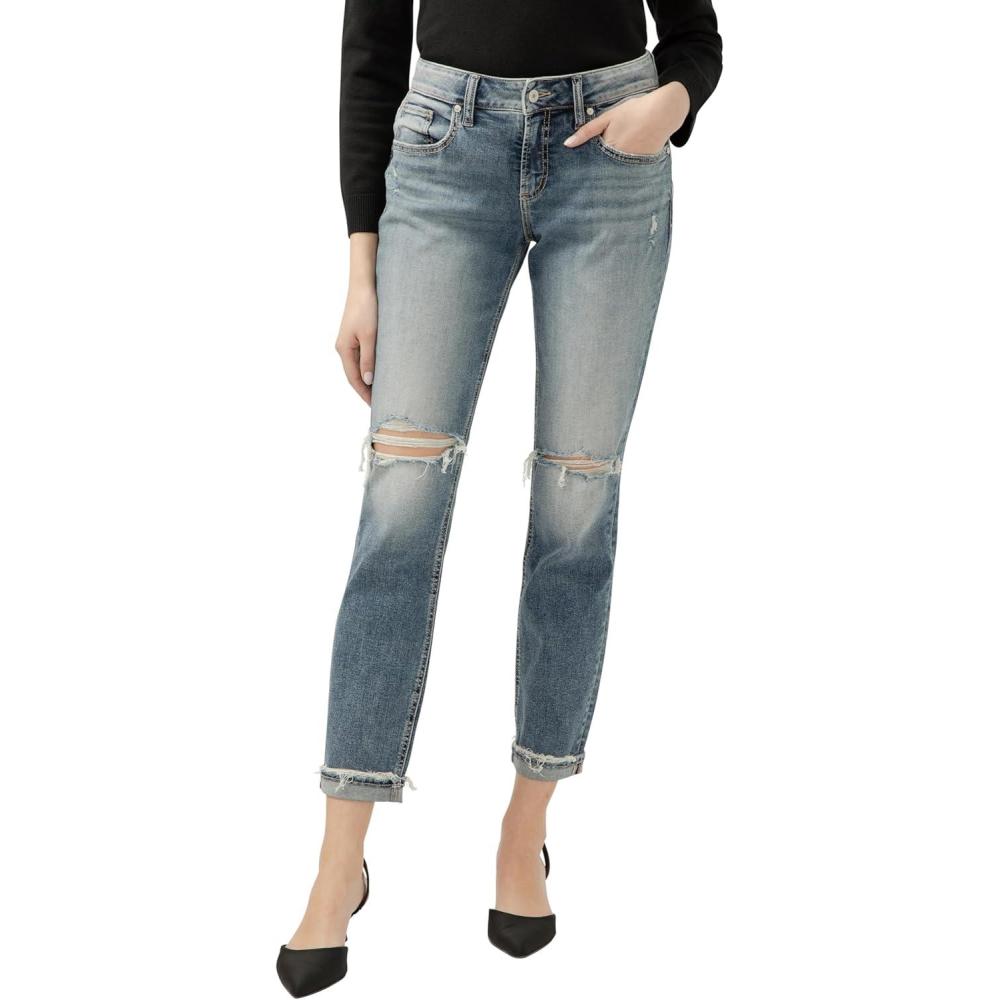 image:imageSilver JeansWomens Sam Relaxed Boyfriend Fit JeanMed Wash Sia223