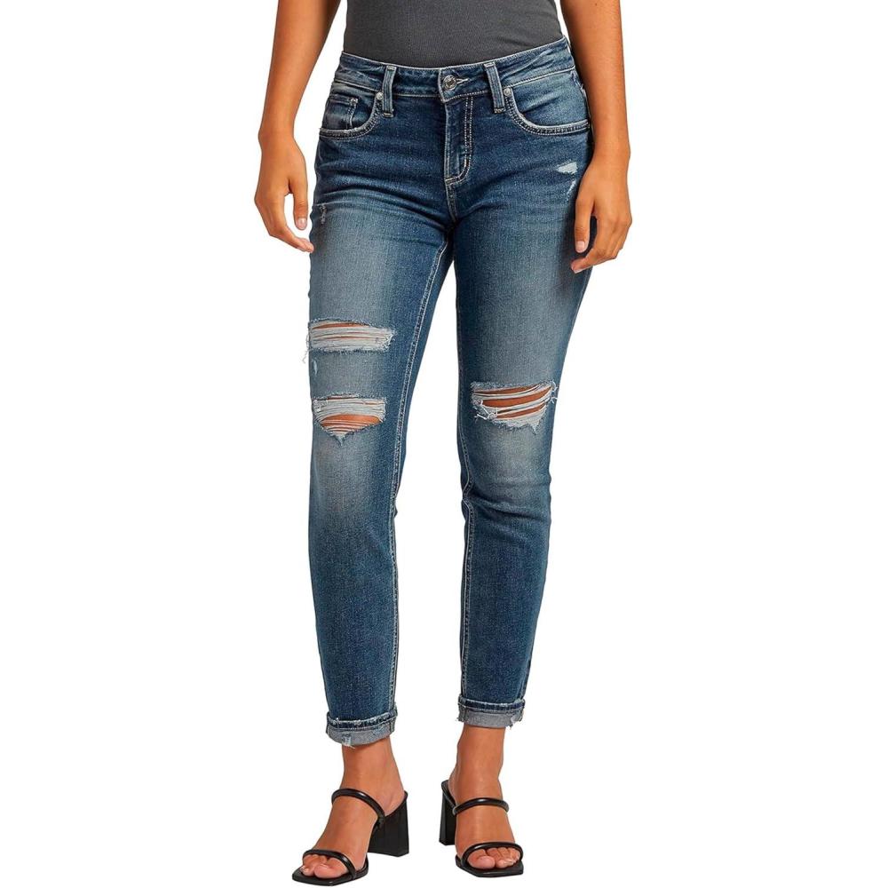 image:imageSilver JeansWomens Sam Relaxed Boyfriend Fit JeanMed Washs Epx383