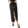 image:imageSilver Jeans Co Womens FrontSlit Jean SkirtBlack