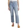 image:imageSilver Jeans Co Womens Paper Bag High Rise Straight Crop JeansMed Wash Soc277