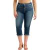 image:imageSilver Jeans Co Womens Plus Size AveryDenim High Rise Curvy Fit Capri JeansMed Wash Cvs312