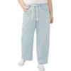 image:imageSilver Jeans Co Womens Standard and Plus Size Be Easy Straight Leg Drawstring Jeans Light WashLight Wash