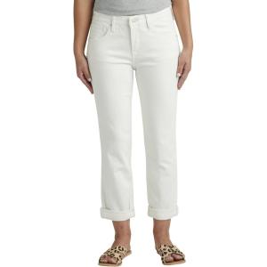 Jag Jeans Women’s Carter Mid Rise Girlfriend Jeans(White 1)