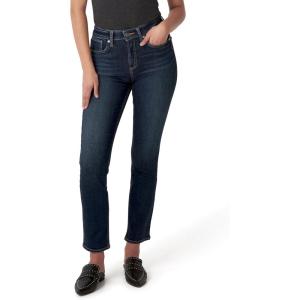 Silver Jeans CO Women’s Avery High Rise Curvy Fit Straight Leg Jeans(Dark Wash Epx495)