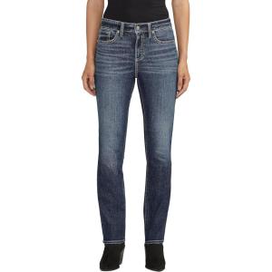 Silver Jeans CO Women’s Avery High Rise Curvy Fit Straight Leg Jeans(Med Wash Cvs358)