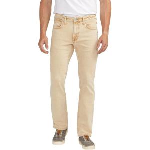 Silver Jeans Co. Men’s Allan Slim Fit Straight Leg Jeans(Light Khaki)