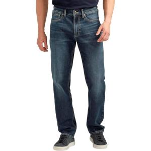 Silver Jeans Co. Men’s Eddie Athletic Fit Tapered Leg Jeans(Dark Indigo)