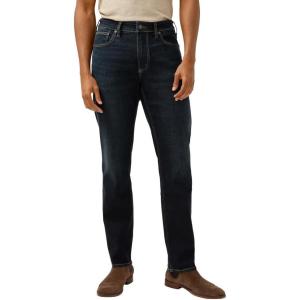 Silver Jeans Co. Men’s Eddie Athletic Fit Tapered Leg Jeans(Dark Indigo Wash)