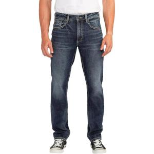 Silver Jeans Co. Men’s Eddie Athletic Fit Tapered Leg Jeans(Dark Wash Efs405)