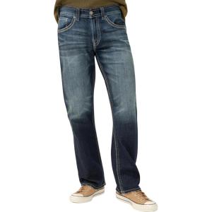 Silver Jeans Co. Men’s Gordie Relaxed Fit Straight Leg Jeans(Dark Sandblast)