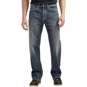 Silver Jeans Co. Mens Gordie Relaxed Fit Straight Leg Jeans(Dark Wash)