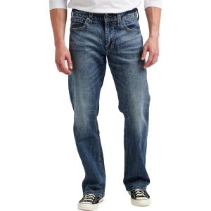 Silver Jeans Co. Men’s Gordie Relaxed Fit Straight Leg Jeans(Medium Vintage)