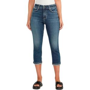 Silver Jeans Co. Womens Avery High Rise Curvy Fit Capri Jeans(Med Wash Cvs312)