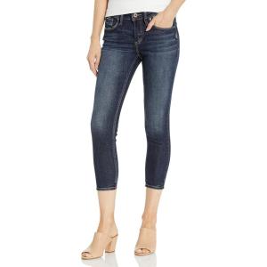 Silver Jeans Co. Women’s Avery High Rise Curvy Fit Skinny Crop Jeans-Legacy(Dark Wash)