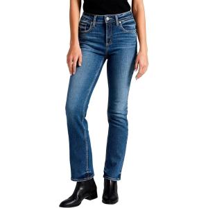 Silver Jeans Co. Women’s Avery High Rise Curvy Fit Slim Bootcut Jeans(Blue)