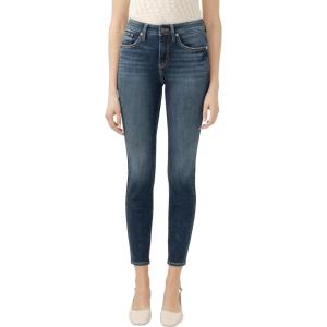 Silver Jeans Co. Womens Avery-Denim High Rise Curvy Fit Skinny Jeans(Dark Wash)