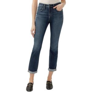 Silver Jeans Co. Women’s Beau High Rise Slim Leg Jeans(Luxe Stretch Dark Indigo)