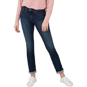 Silver Jeans Co. Women’s Beau Mid Rise Slim Leg Jeans-Legacy(Dark Eco Rinse)