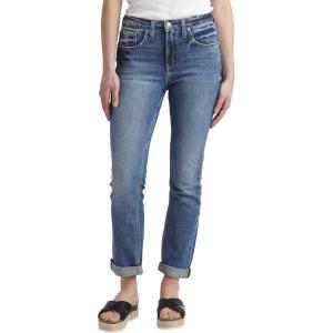 Silver Jeans Co. Women’s Beau Mid Rise Slim Leg Jeans-Legacy(Med Wash Eoe365)