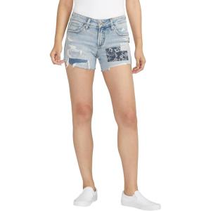 Silver Jeans Co. Womens Boyfriend Mid Rise Short(Light Wash Ekc166)