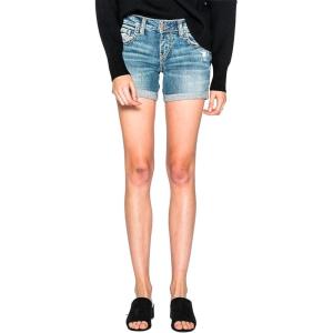 Silver Jeans Co. Womens Boyfriend Mid Rise Short(Light Wash Sjl268)