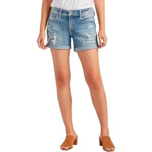 Silver Jeans Co. Womens Boyfriend Mid Rise Short(Med Wash Eae232)