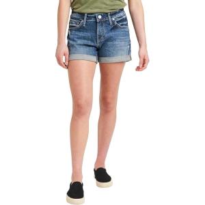 Silver Jeans Co. Womens Boyfriend Mid Rise Short(Med Wash Eaf242)